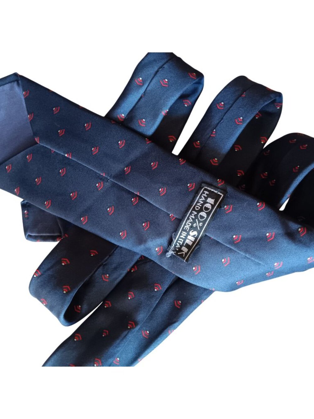 Vintage Silk Tie Necktie Handmade With Geometric Pattern 58" 3" wide